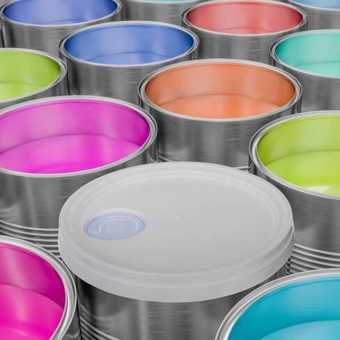 GARVALON Professional Bucket Lid with Pouring Spout Reusable Airtight Replacement Paint can Lid Compatible with 5-Gallon Buckets Durable Seal Cover for Paint and Storage in Kuwait