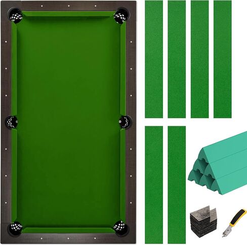 Pool Table Felt Replacement Kits for Billiard Cloth with Staple Remover and 6 Pcs Cloth Strips in Saudi Arabia