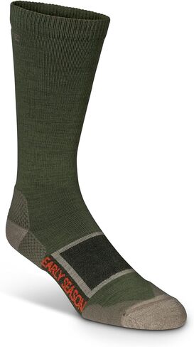 First Lite Early Season Lightweight Merino Wool Crew Socks - Moisture Wicking Boot Socks for Hot Weather Hunting, Made in USA in Saudi Arabia