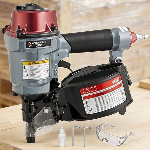 CN70 Air Coil Nailer 15 Degree 1-3/4-Inch to 2-3/4-Inch Coil Nail Gun Fast Shooting For Wooden Pallet Packing Wood Fencing in Kuwait