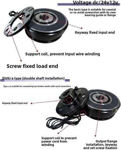 DLD6 Single Plate Electromagnetic Clutch & Brake - 12V/24V Electric Holding Brake for Industrial Equipment (DJDM06-05B) in Kuwait