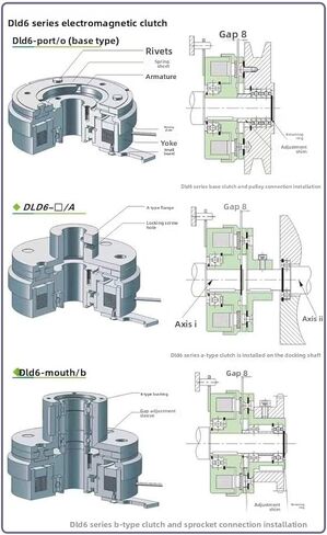 DLD6 Single Plate Electromagnetic Clutch & Brake - 12V/24V Electric Holding Brake for Industrial Equipment (DJDM06-05B) in Kuwait