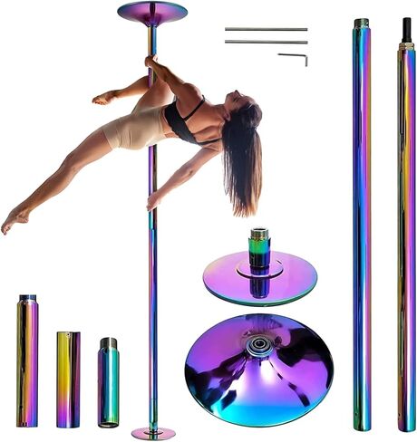 Portable Stripper Pole | 45mm Professional Dance Pole with Base,Safe Steel Construction Dancing Equipment for Bedroom, Dance Studio, Fitness in Saudi Arabia
