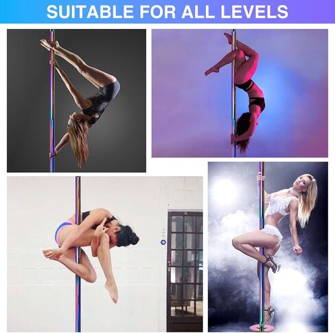 Portable Stripper Pole | 45mm Professional Dance Pole with Base,Safe Steel Construction Dancing Equipment for Bedroom, Dance Studio, Fitness in Saudi Arabia