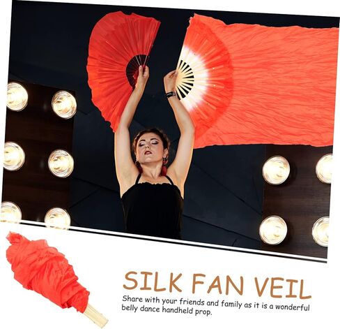 Lengthened Silk Belly Dance Fan Elegant Long Folding Dance Prop for Performance Sturdy Structure for Dance Supplies and Dance Enthusiasts in Saudi Arabia