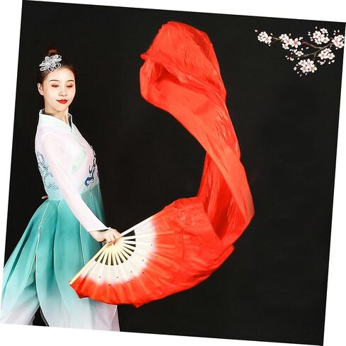 Lengthened Silk Belly Dance Fan Elegant Long Folding Dance Prop for Performance Sturdy Structure for Dance Supplies and Dance Enthusiasts in Saudi Arabia