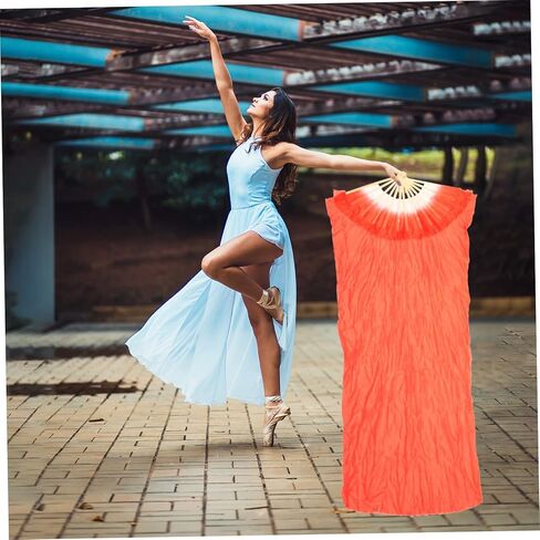 Lengthened Silk Belly Dance Fan Elegant Long Folding Dance Prop for Performance Sturdy Structure for Dance Supplies and Dance Enthusiasts in Saudi Arabia