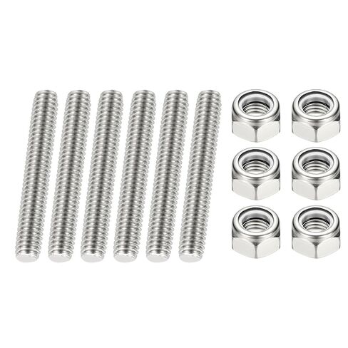 PATIKIL 5/16"-18 UNC Fully Threaded Rod, 1.77" Length 304 Stainless Steel Right Hand Long Thread Bar Studs with Nuts for Pipes Clamps Hangers U-Bolts 6Pcs in Saudi Arabia