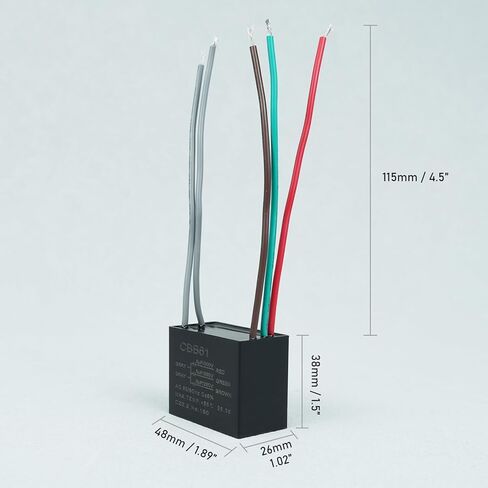 YukiHalu Ceiling Fan Capacitor CBB61 5+5+5uF 250V 5-Wires, Compatible with New Harbor Breeze Hunter and Others Fans in Kuwait