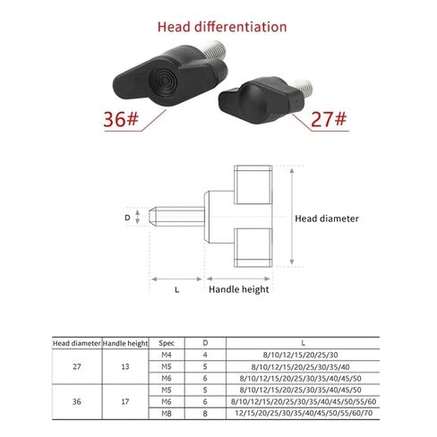 Screws Thumb Screws Plastic Hand Tighten 304 Stainless Steel Z-Shaped Handle Screw Knob Wing Screws in Saudi Arabia