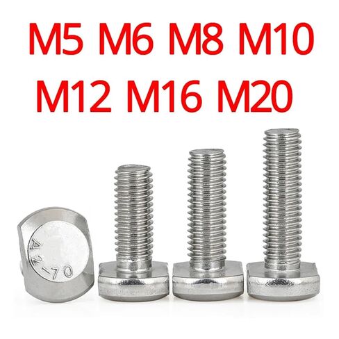 كتل الجوز المسار. 2 قطعة M12 25 ~ 120 مللي متر T-شكل قضيب ملولب لقط غطاء الترباس GB37 304 الفولاذ المقاوم للصدأ T-الأخدود المسمار (M12 * 35 مللي متر) in Kuwait