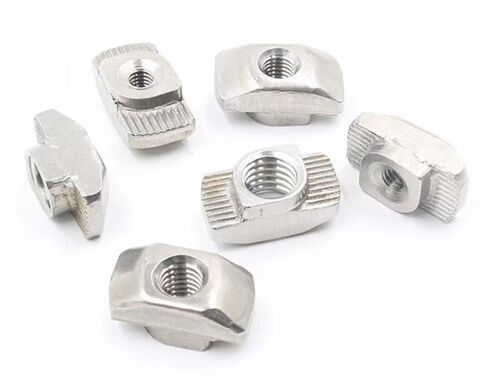 كتل الجوز المسار. صامولة منزلق T Track، صواميل T منزلق، 304 صواميل من الفولاذ المقاوم للصدأ 50 قطعة 20 سلسلة/30 سلسلة/40 سلسلة/45 سلسلة فتحة T صامولة انزلاقية مطرقة قطرة في صامولة ربط موصل ألومنيوم in Kuwait