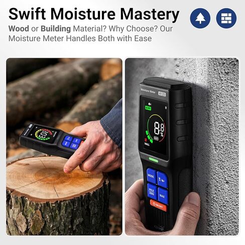 مقياس رطوبة بدون دبوس للكشف عن الرطوبة غير المدمرة في الحوائط الجافة والخشب والبناء، يكتشف ما يصل إلى 3/4 بوصة تحت السطح in Kuwait