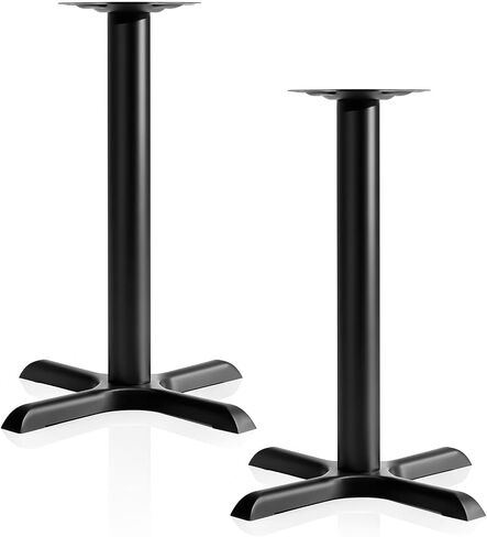 Leinuosen 2 Pack Heavy Duty Table Base 22'' x 22'' Cast Iron X-Base with 3" Dia. Bar Height Column, 500 Lbs Capacity, for Restaurant Cafe Dining Tables in Saudi Arabia