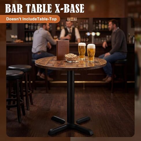 Leinuosen 2 Pack Heavy Duty Table Base 22'' x 22'' Cast Iron X-Base with 3" Dia. Bar Height Column, 500 Lbs Capacity, for Restaurant Cafe Dining Tables in Saudi Arabia