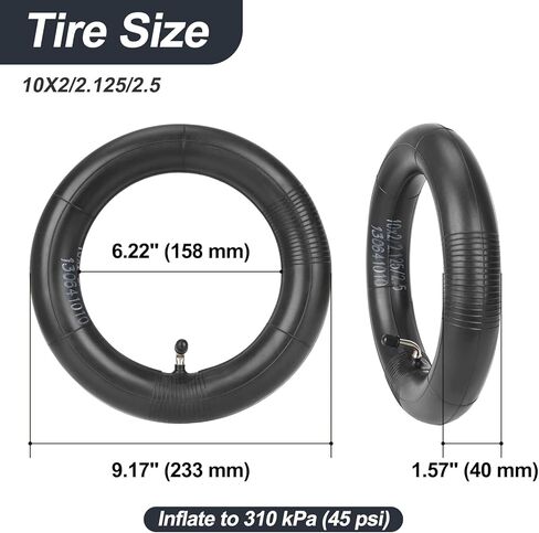 10x2/2.125/2.5 Inner Tubes (2 Pcs) - Compatible with Segway Ninebot Max G30, Gotrax 60/70-6.5 Electric Scooters, Gas Scooters, Pocket Bikes - Extra Thick 2.0mm Butyl Rubber, 90° Bent Valve in Saudi Arabia