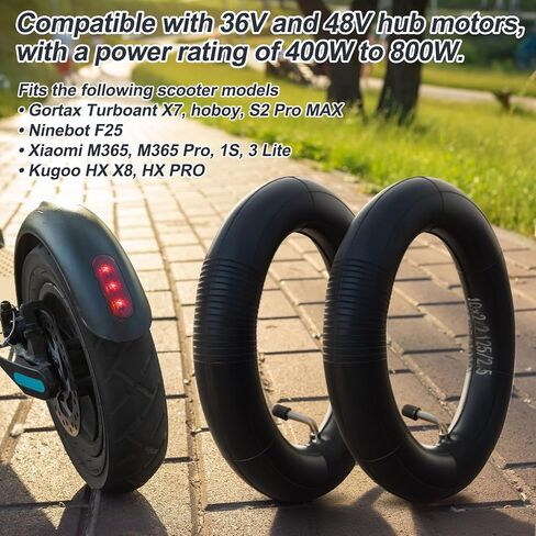 10x2/2.125/2.5 Inner Tubes (2 Pcs) - Compatible with Segway Ninebot Max G30, Gotrax 60/70-6.5 Electric Scooters, Gas Scooters, Pocket Bikes - Extra Thick 2.0mm Butyl Rubber, 90° Bent Valve in Saudi Arabia