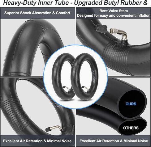 10x2/2.125/2.5 Inner Tubes (2 Pcs) - Compatible with Segway Ninebot Max G30, Gotrax 60/70-6.5 Electric Scooters, Gas Scooters, Pocket Bikes - Extra Thick 2.0mm Butyl Rubber, 90° Bent Valve in Saudi Arabia