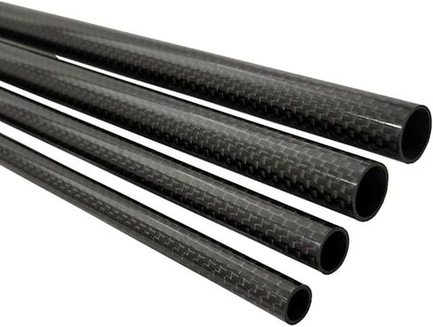 3K Plain Twill Glossy Carbon Fiber Tube, Length 500mm OD 6/7/8/9/10/12/13/14/15/16mm Carbon Fiber Round Tube For Drone Accessories (Color : Twill Glossy, Size : 2pcs 8x4x500mm) in Saudi Arabia