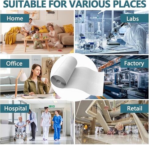 MERV 13 Filter Material, 23 Ft² Cut to Fit Air Filter Material for Captures Dust and Pet Dander as Small as 0.3 Microns. With Adhesive Hook Tape, Suitable for Ceiling and HVAC Furnace Vents in Saudi Arabia