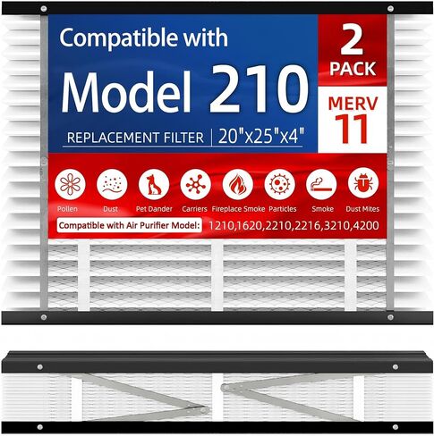 2 Pack, 210 Replacement Filter, Compatible with AprilAire 210 Whole House Air Purifiers Models,1210,1620,2210,2216,3210,4200,MERV 11 HVAC Furnace Filter Replacement,20x25x4inch Air Filter in Saudi Arabia