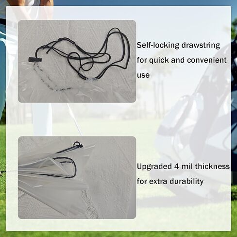 Aogigigio 2 Pack Golf Bag Cover – 31"x62" Extra Large Clear Plastic Dust Covers with Drawstring (4 Mil), Multi-Purpose Storage Bags for Golf Clubs, Household Organizing, Reusable (Clear) in Kuwait
