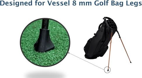 Replacement Golf Bag Stand Feet for Vessel Bags, 0.315 in (8 mm) Leg Diameter, Non-Slip Rubber Tips, Easy Push-On Install, 2-Pack in Kuwait