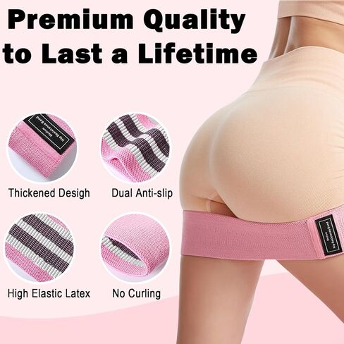 Fabric Resistance Bands for Legs, 3 Levels Non-Slip Exercise Bands for Working Out,Booty Bands for Women & Men, Glute Bands for Home Gym Yoga Pilates Rehab Fitness in Kuwait