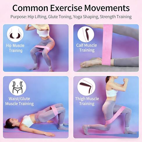 Fabric Resistance Bands for Legs, 3 Levels Non-Slip Exercise Bands for Working Out,Booty Bands for Women & Men, Glute Bands for Home Gym Yoga Pilates Rehab Fitness in Kuwait