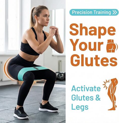 Fabric Resistance Bands for Legs, 3 Levels Non-Slip Exercise Bands for Working Out,Booty Bands for Women & Men, Glute Bands for Home Gym Yoga Pilates Rehab Fitness in Kuwait