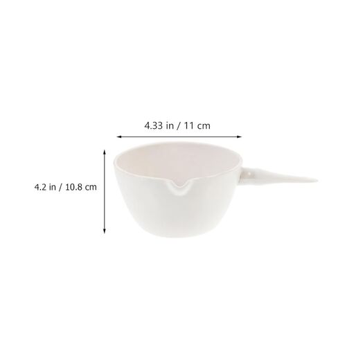 SEWACC Porcelain Round Evaporating Dish with Handle 250ml, Ceramic Laboratory Evaporating Basin for Science Experiments and Chemical Evaporation in Saudi Arabia