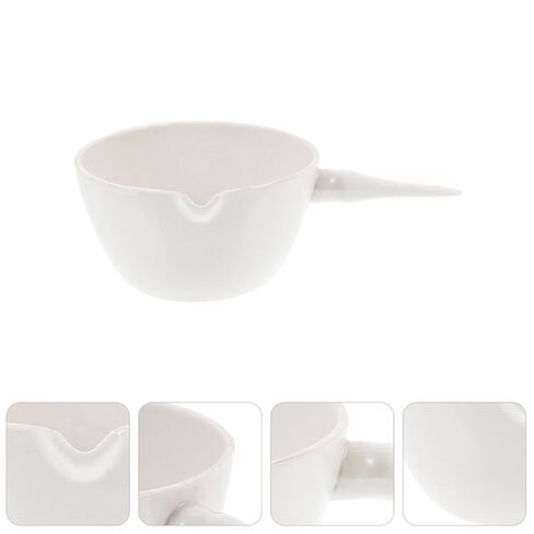 SEWACC Porcelain Round Evaporating Dish with Handle 250ml, Ceramic Laboratory Evaporating Basin for Science Experiments and Chemical Evaporation in Saudi Arabia
