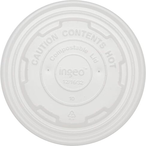 World Centric Compostable Paper Bowl Lids 12 oz - Made from Plants, Leak-Resistant, Clear PLA - 100 Pack in Saudi Arabia