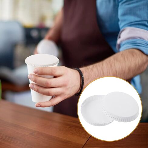Yardwe Disposable Cup Covers 100 Pcs 3.54 Inch Stackable Paper Cup Lids for Home Hotel Ktv and Outdoor Use Protective Drinking Lids in Saudi Arabia