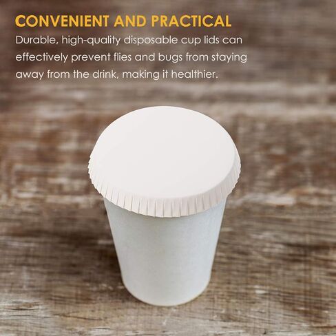 Yardwe Disposable Cup Covers 100 Pcs 3.54 Inch Stackable Paper Cup Lids for Home Hotel Ktv and Outdoor Use Protective Drinking Lids in Saudi Arabia