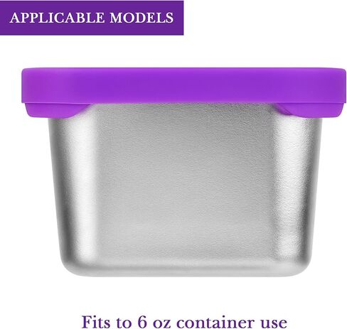 Linkidea 6 Pcs Reusable Silicone Lids for Food Storage, Leak-proof Square Cover Replacement for Sauce Containers, Compact Kitchen Accessories Fits Daily Use, Exact Size Compatible with 6 oz in Saudi Arabia