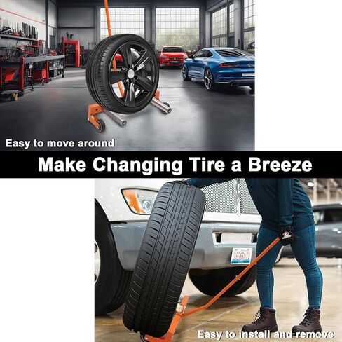 Heavy Duty Tire Dolly, Adjustable Tire Wheel Dolly with 350 Lbs Capacity & 360° Rotatable Wheels,Tires Lifting Tool for Workshop, Auto Repair Shops & Garages in Saudi Arabia
