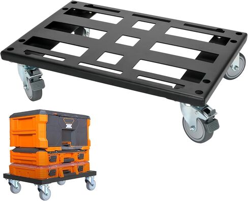 Heavy Duty Metal Dolly for Klein MODbox Storage System, Powder-Coated Tool Box Rolling Cart with 2 Swivel & 2 Locking Casters, Compatible with MODbox Drawer Box, Full-Width & Half-Width Boxes in Kuwait