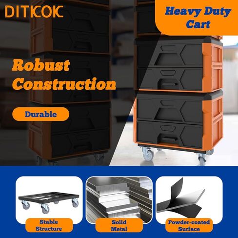 Heavy Duty Metal Dolly for Klein MODbox Storage System, Powder-Coated Tool Box Rolling Cart with 2 Swivel & 2 Locking Casters, Compatible with MODbox Drawer Box, Full-Width & Half-Width Boxes in Kuwait