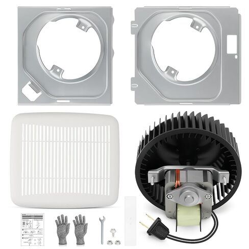 BKR60 Bathroom Exhaust Fan & Grille Kit – Quiet 3.0 Sones High Airflow Bathroom Ceiling Fan Replacement for 670, 671, 693, 695, 689, 695-R02, 696N, 690-A, 695C, 690NT-A, 688-G, 688-H, 688-J, 688-K in Kuwait