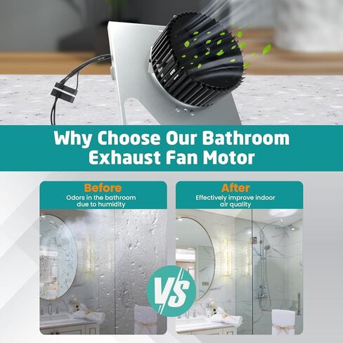 S97015157 Motor Assembly for Broan NuTone 110 CFM Ultra Quiet Bathroom Exhaust Fan Replacement - Fits 676, 680, 684NT, 672SP, 674, HD50, DX110 Models in Saudi Arabia