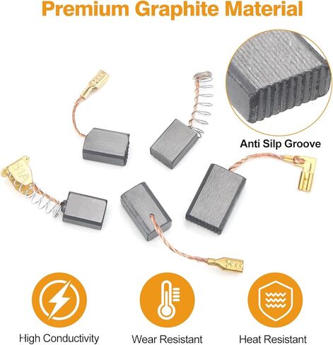 105 قطعة بديلة من فرش الكربون من SUNJOYCO، 15 فرشاة محرك كهربائي بأحجام متنوعة، فرشاة كربون حسب الحجم، قطع غيار الجرافيت والنحاس لأدوات الطاقة، المثاقب، المناشير، المطاحن، المحركات in Kuwait