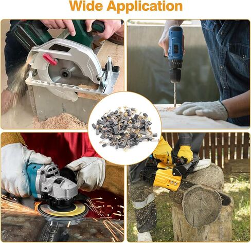 105 قطعة بديلة من فرش الكربون من SUNJOYCO، 15 فرشاة محرك كهربائي بأحجام متنوعة، فرشاة كربون حسب الحجم، قطع غيار الجرافيت والنحاس لأدوات الطاقة، المثاقب، المناشير، المطاحن، المحركات in Kuwait