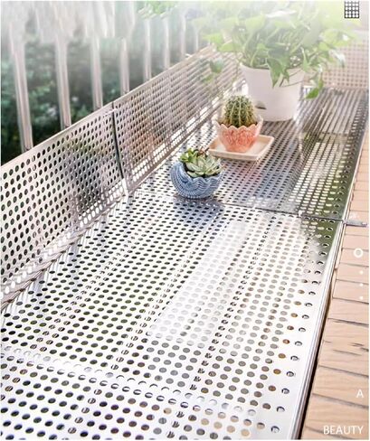 304 Stainless Steel Perforated Sheet - Balcony Protection Anti-Theft Net with Ties & Gloves, 40x50 cm Outdoor Safety Solution in Kuwait