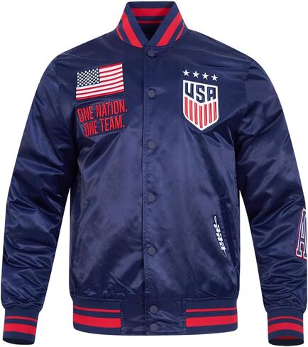 Pro Standard National Teams mens Mens Uswnt Classic Chenille Satin Jacket in Saudi Arabia