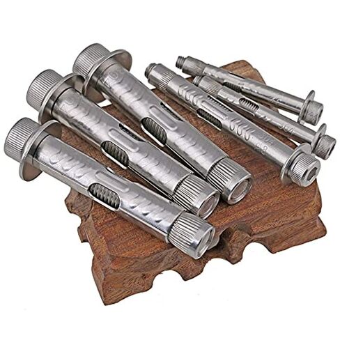 مسامير لولبية توسيع، 304 برغي توسيع مدمج من الفولاذ المقاوم للصدأ، مسامير توسيع داخلية ذات جورب سداسي M6 M8 M10 M12 (قطعة واحدة) (الطول: 80 مم، الحجم: M6) (اللون: 120 مم، in Kuwait