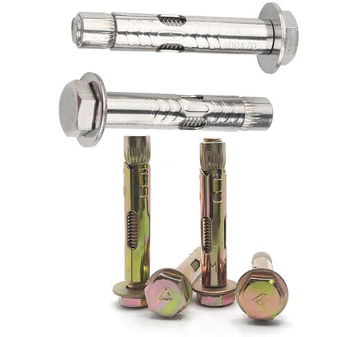 Expansion Screw Bolts, M6 External Hexagon Head Expansion Bolt Speed Bumps Screw Length 50mm-80mm(3Pcs(Color:SUS304,Size:50mm) (Color : Sus304, Size : 80mm) (Color : Carbon Steel, Size : 60mm) in Kuwait