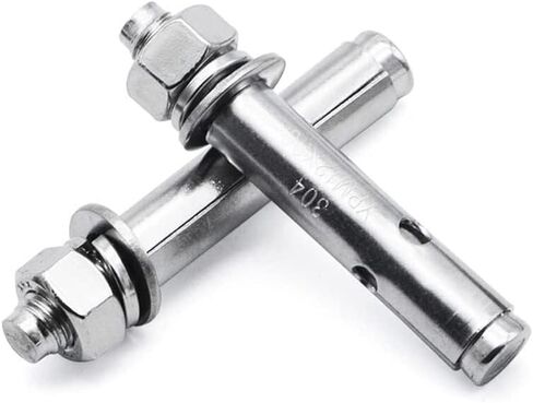 Expansion Screw Bolts, 304 Stainless Steel Expansion Screw M6 M8 M10 M12 Screw Set Anchor Sleeve Concrete Anchor Bolt Link Rod Wall Fastener Nail(Length:90mm(2pcs),Size:M10) (Color (Color : 70mm(2pc in Kuwait