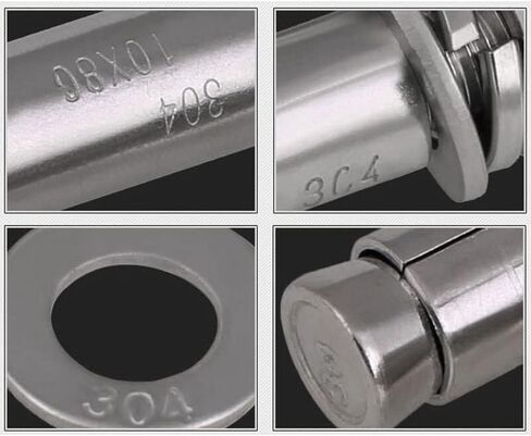 Expansion Screw Bolts, 304 Stainless Steel Expansion Screw M6 M8 M10 M12 Screw Set Anchor Sleeve Concrete Anchor Bolt Link Rod Wall Fastener Nail(Length:90mm(2pcs),Size:M10) (Color (Color : 70mm(2pc in Kuwait