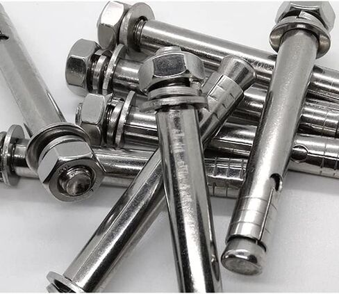 Expansion Screw Bolts, 304 Stainless Steel Expansion Screw M6 M8 M10 M12 Screw Set Anchor Sleeve Concrete Anchor Bolt Link Rod Wall Fastener Nail(Length:90mm(2pcs),Size:M10) (Color (Color : 70mm(2pc in Kuwait